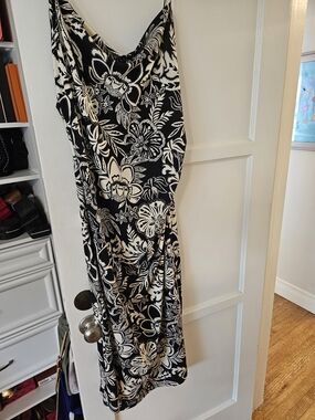 Zara Black and White Floral Slip Dress